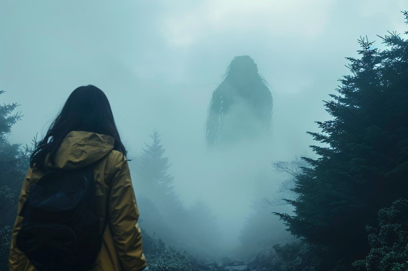 A visual representation of immediate danger (fear) versus a foggy, uncertain future (anxiety).