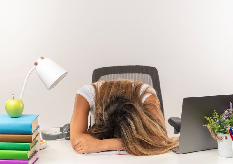 An hourglass or a weighted figure representing the inevitable buildup of sleep pressure during the day.